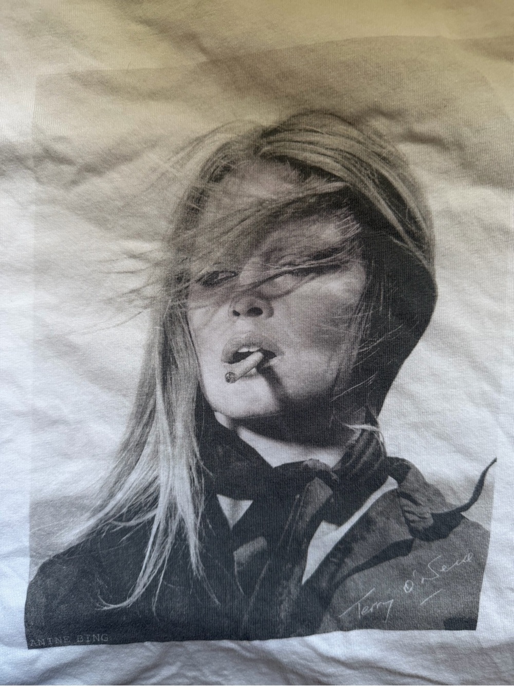 ANINE BING Ida Tee White Graphic - Women- LG- Read - Picture 8 of 10